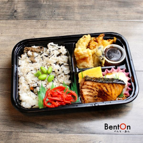 1.23.(Thur)Salmon Teriyaki Tempura Bento -signature bento-